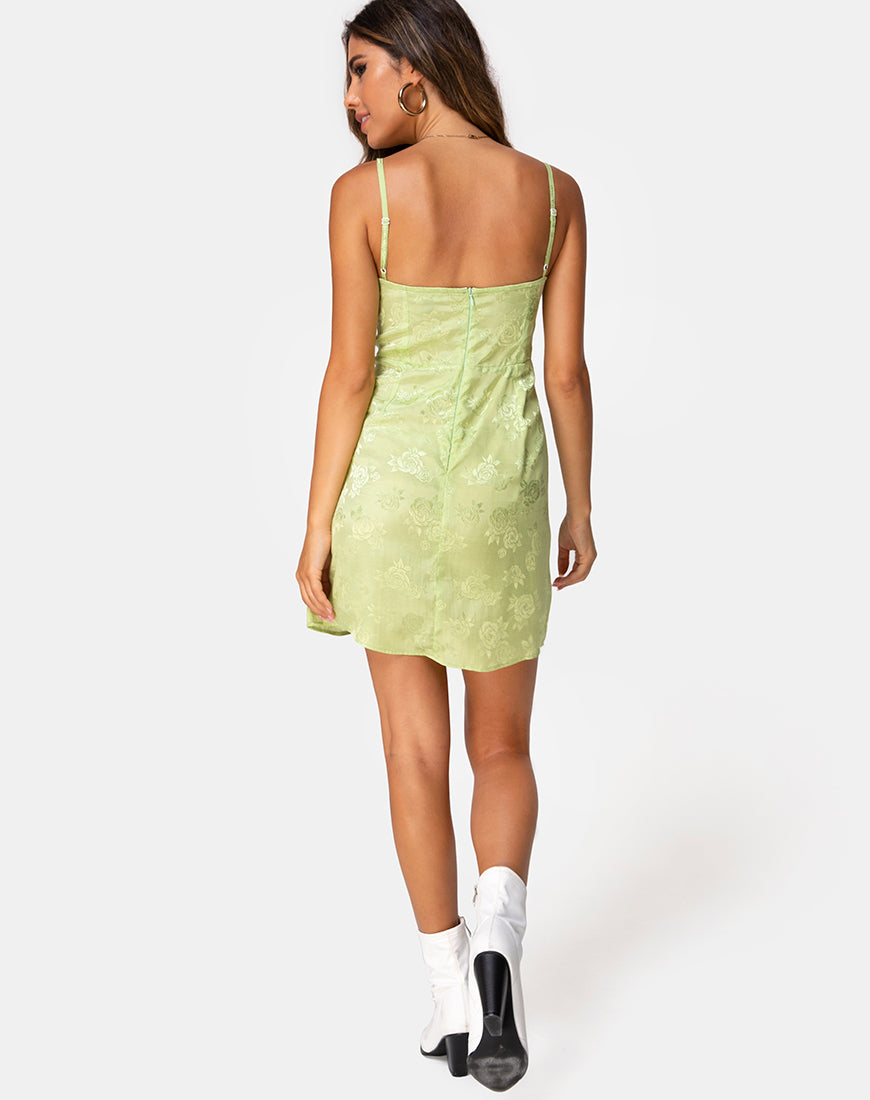 Image of Boyasly Slip Dress in Satin Rose Lime