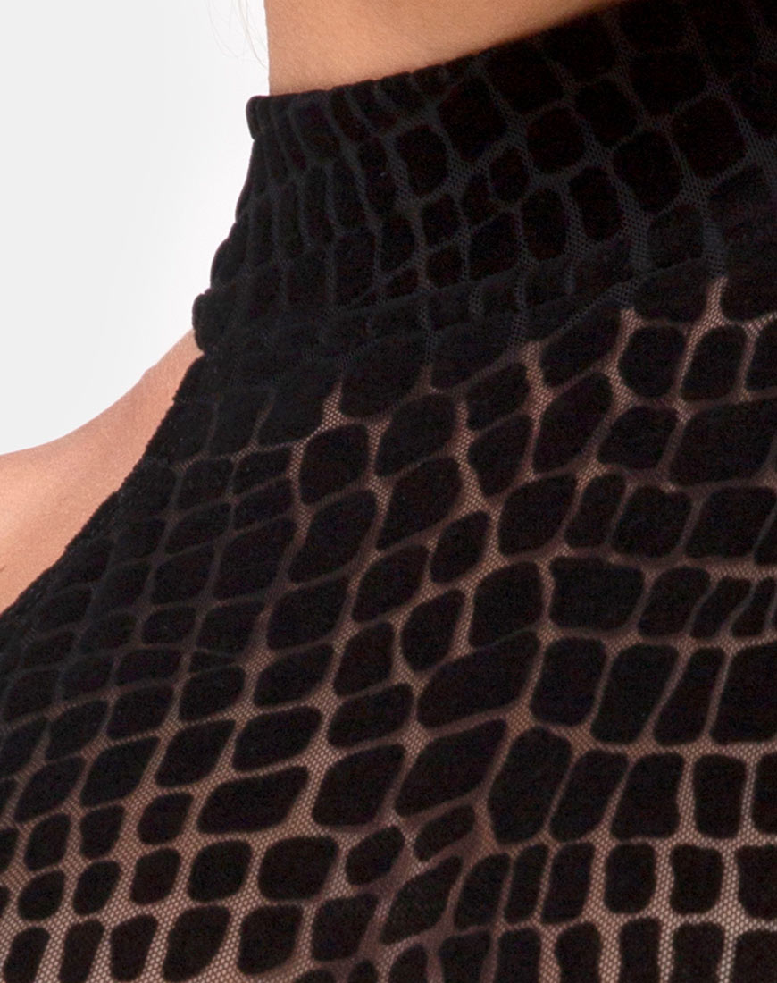 Image of Brava Bodice in Croc Flock Black
