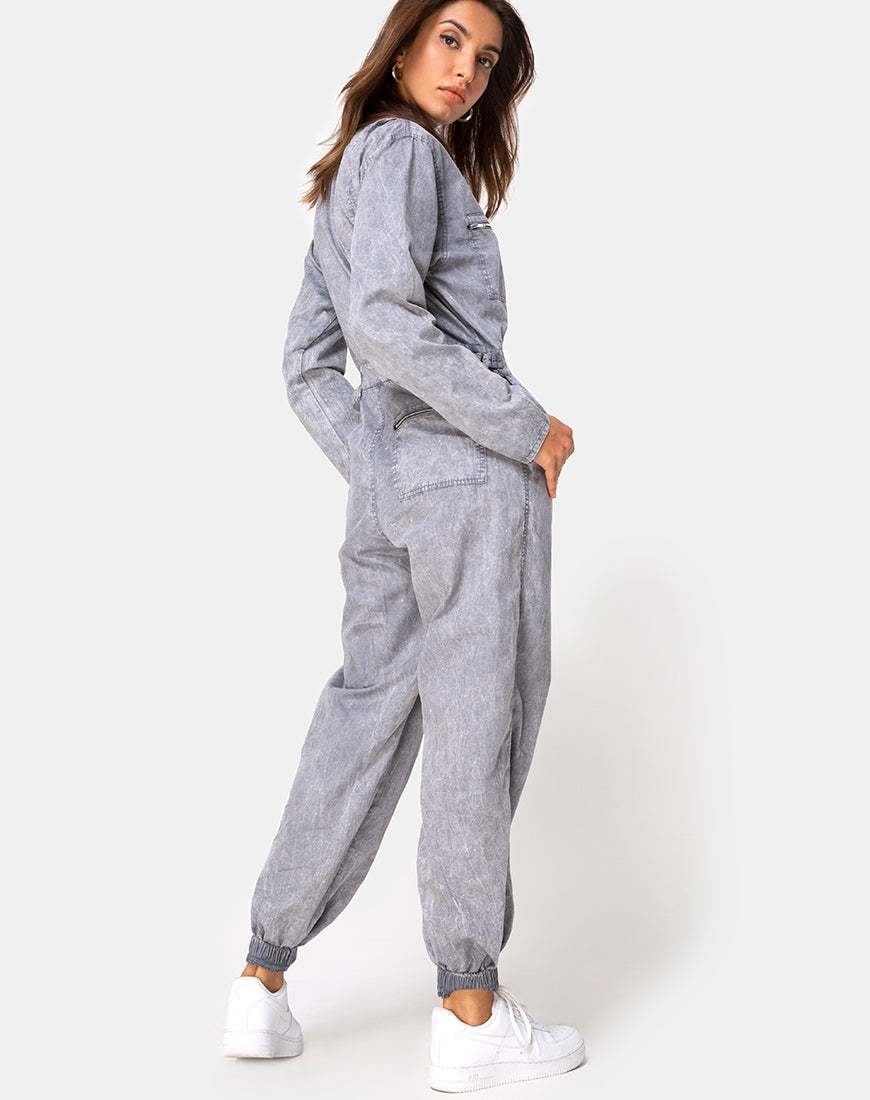 Brody Boiler Suit in Stone Wash