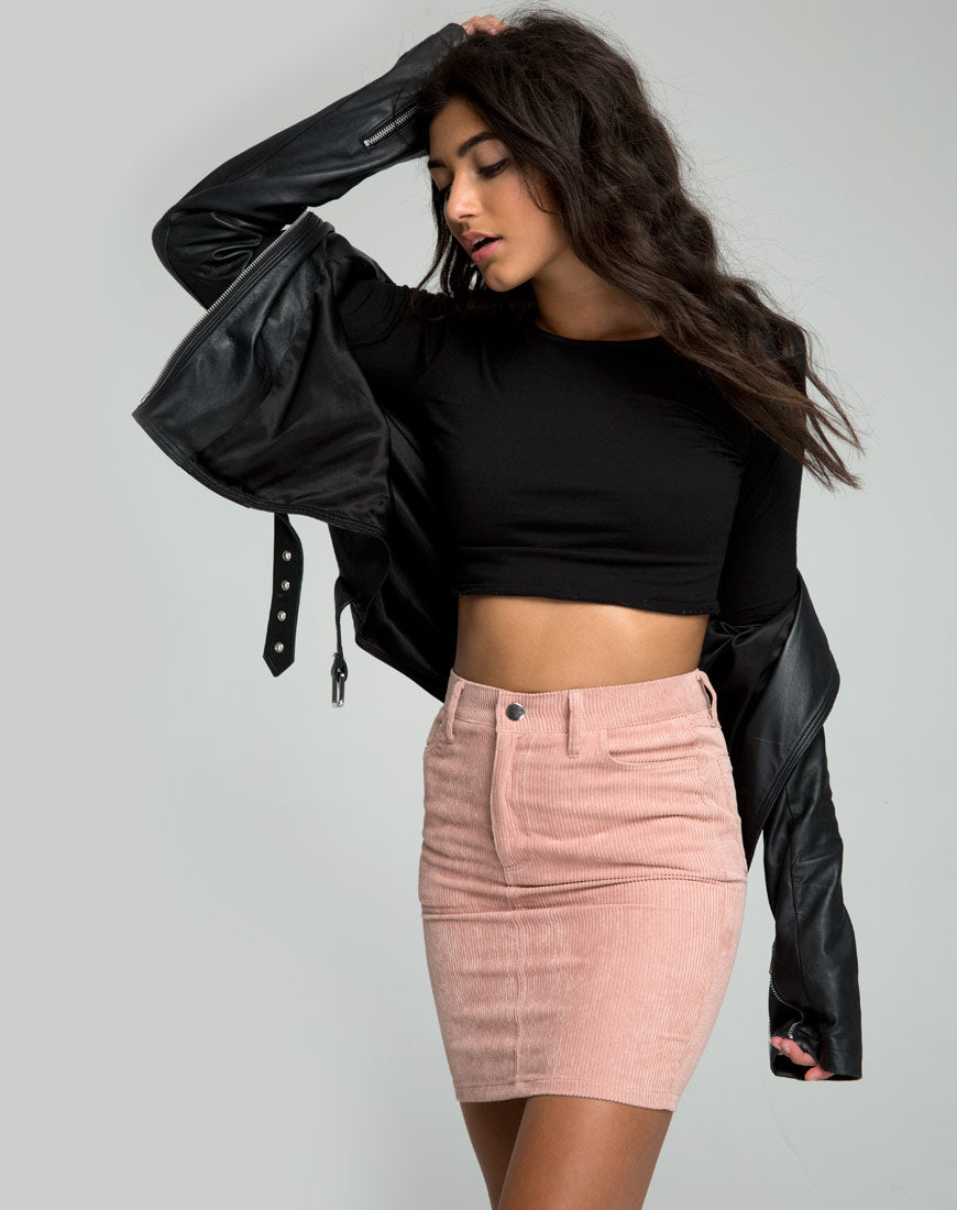 Broom Skirt in Corduroy Bae Pink