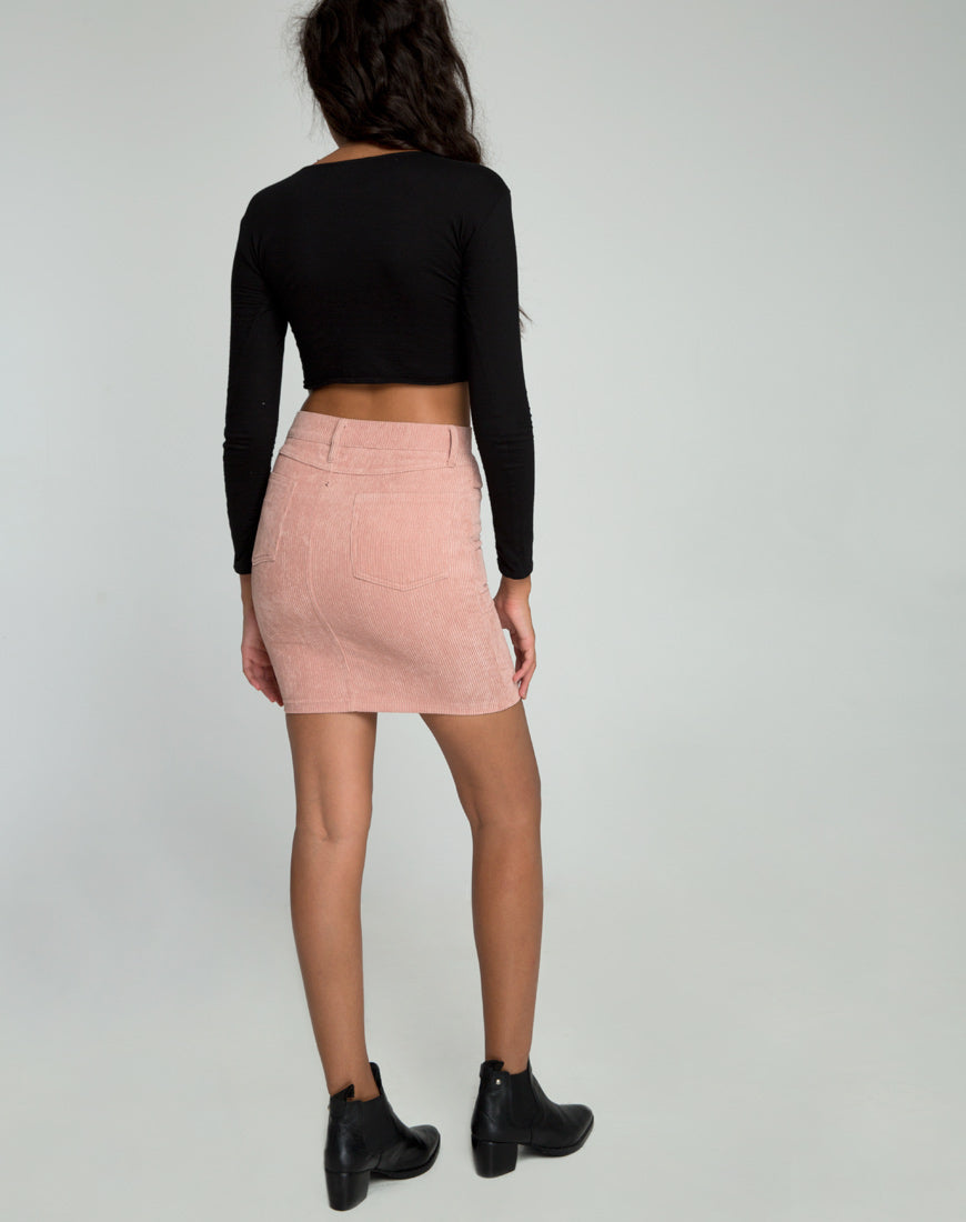 Image of Broom Skirt in Corduroy Bae Pink
