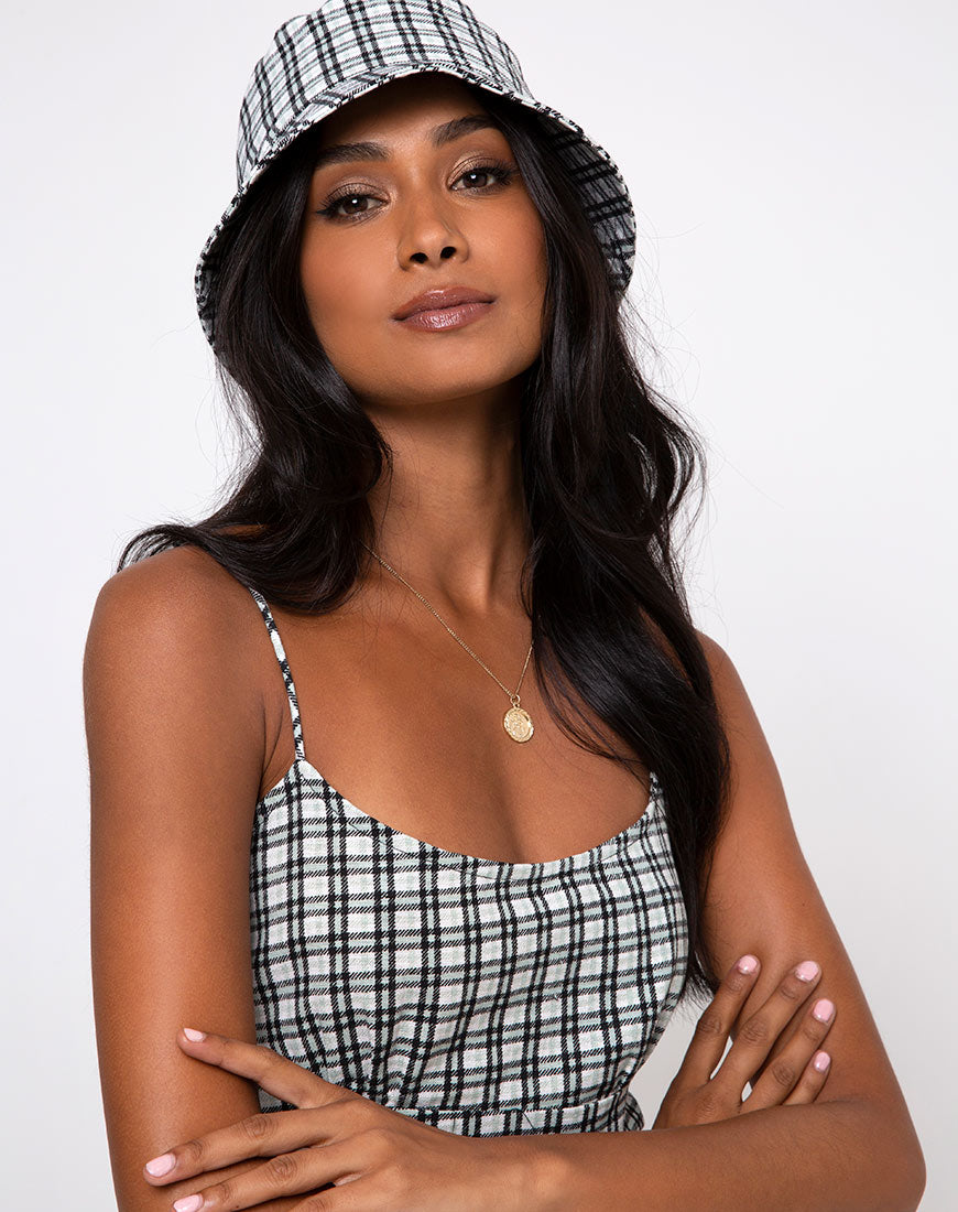 Bucket Hat in Brandy Check Foam