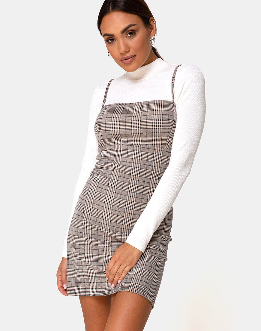 Image of Cecile Dress in Check Grey