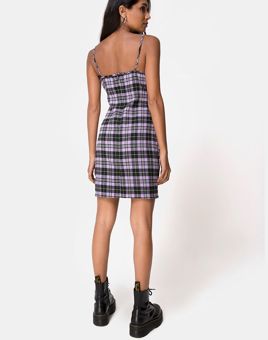 Image of Cecile Dress in Plaid Lilac