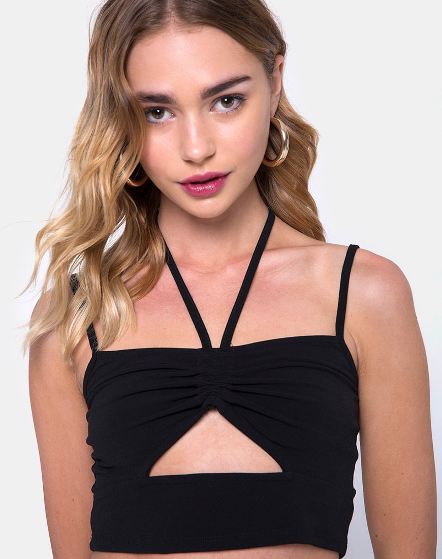 Image of Chateau Crop Top in Black