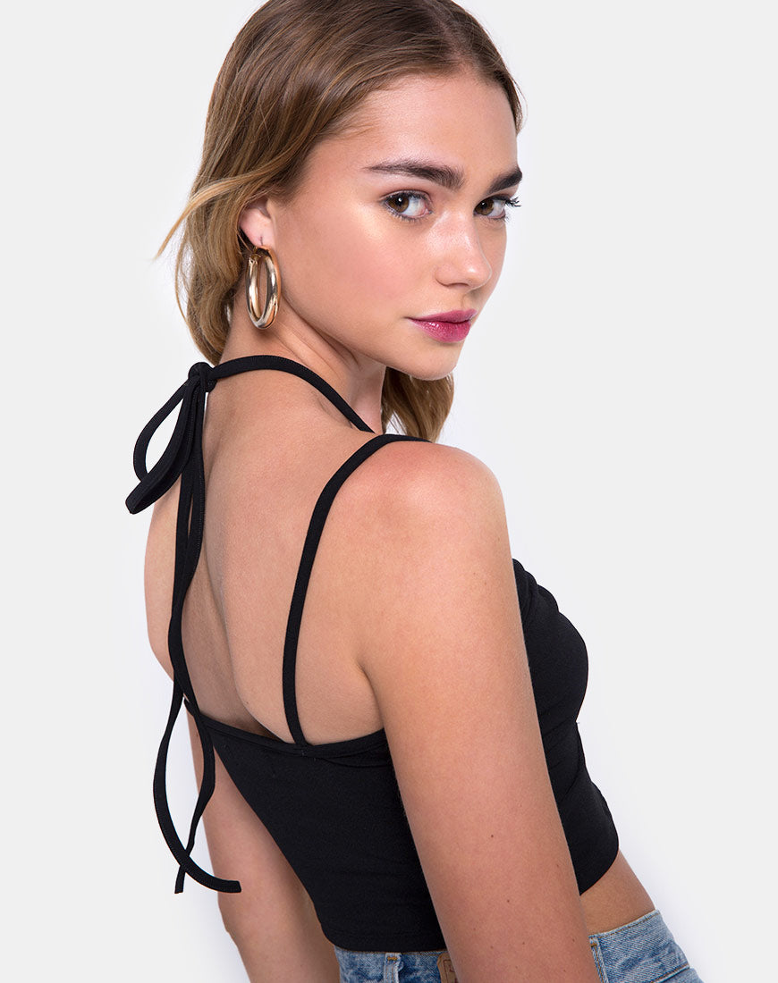 Image of Chateau Crop Top in Black