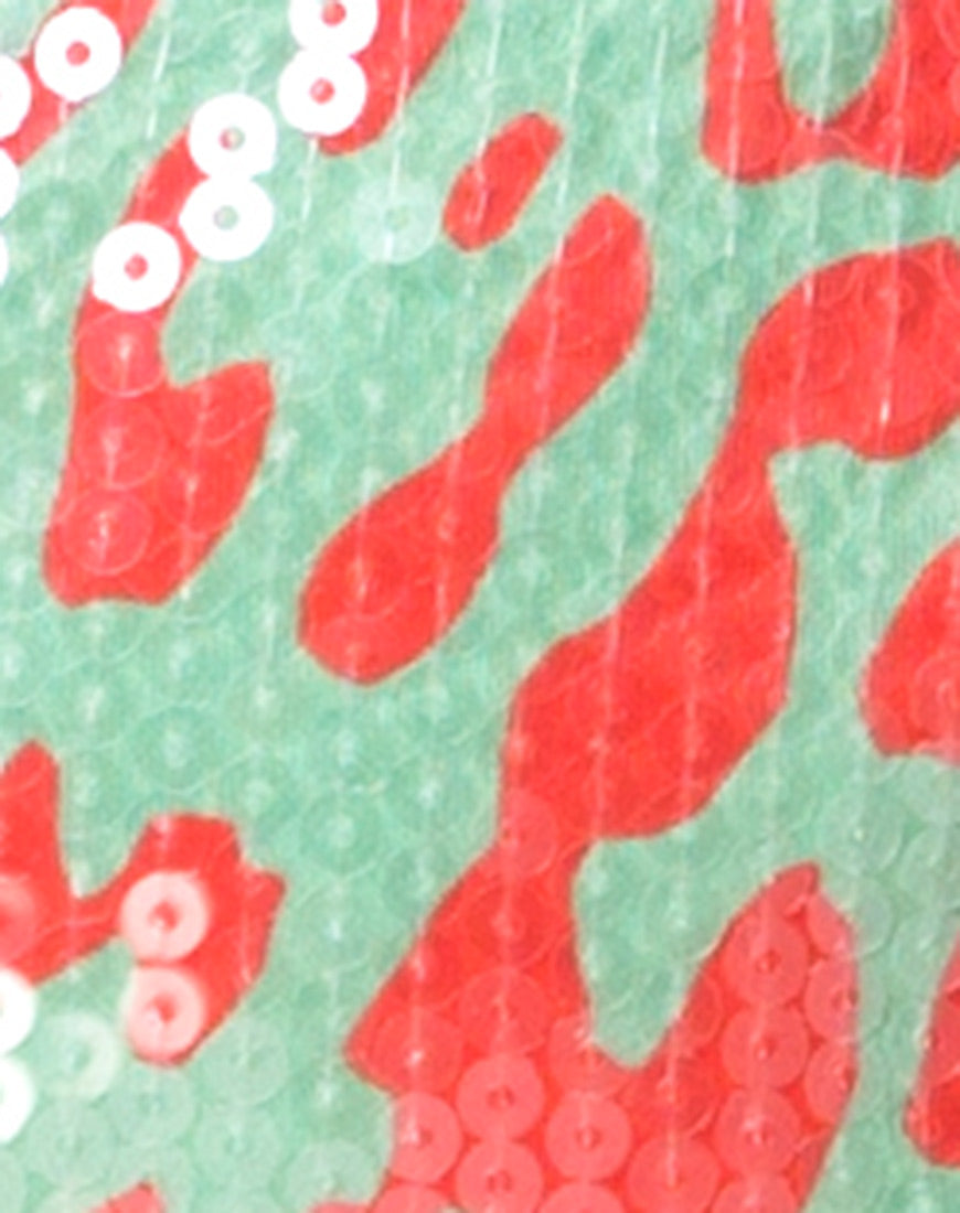 Image of Cherish Skirt in Fluro Leopard with Clear Sequin