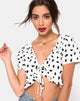 Image of Chisa Top in Diana Dot White
