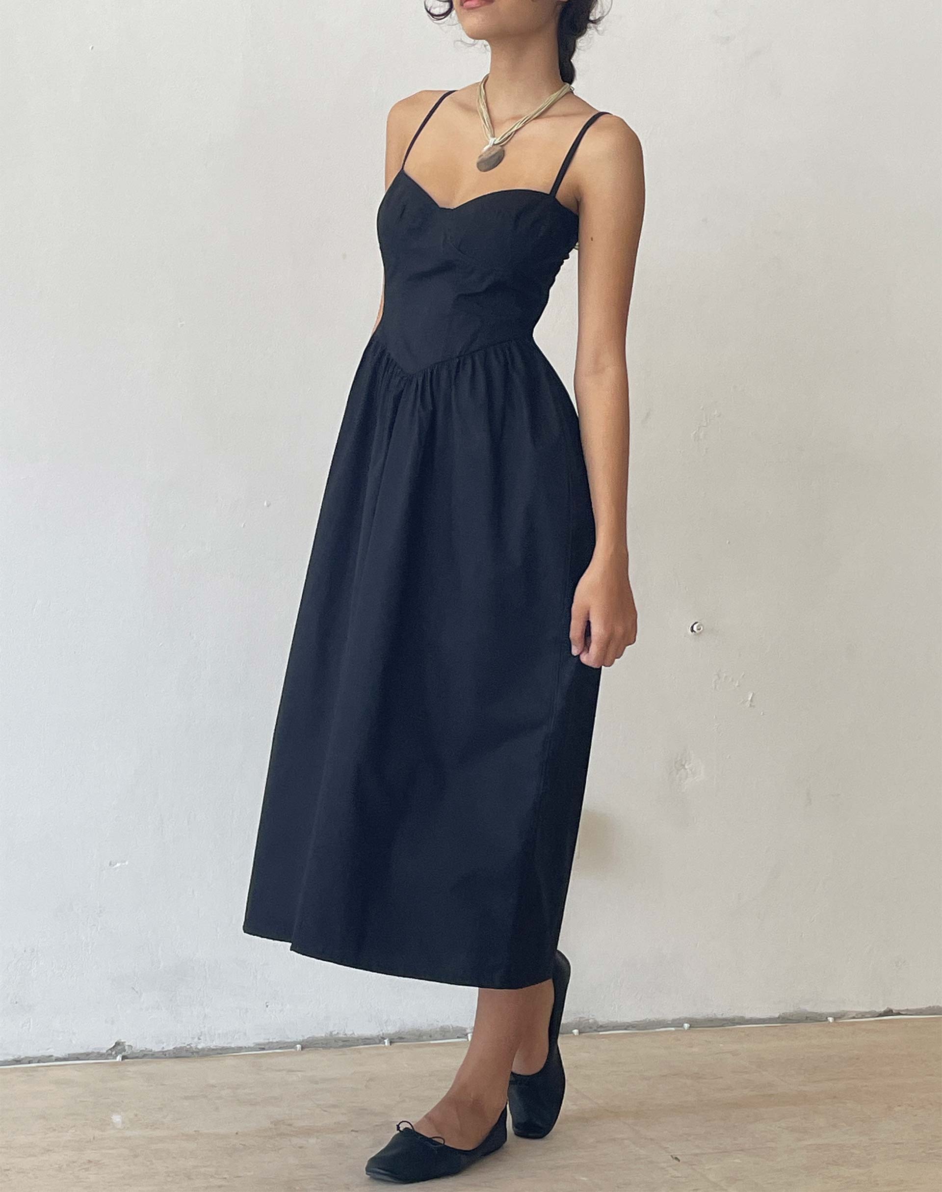 poplin corset midi dress UO Cedar Poplin Corset Midi Dress