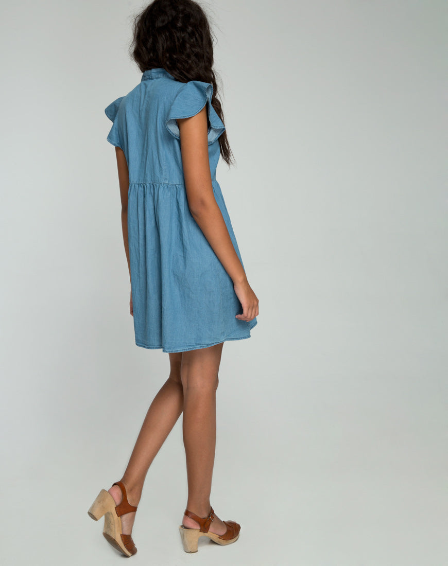 Image of Cloten Babydoll Dress in Summer Wash Denim Chambray