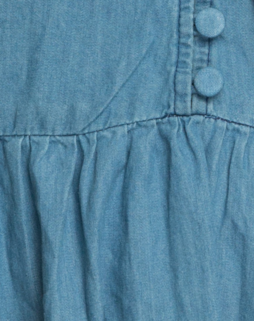 Image of Cloten Babydoll Dress in Summer Wash Denim Chambray