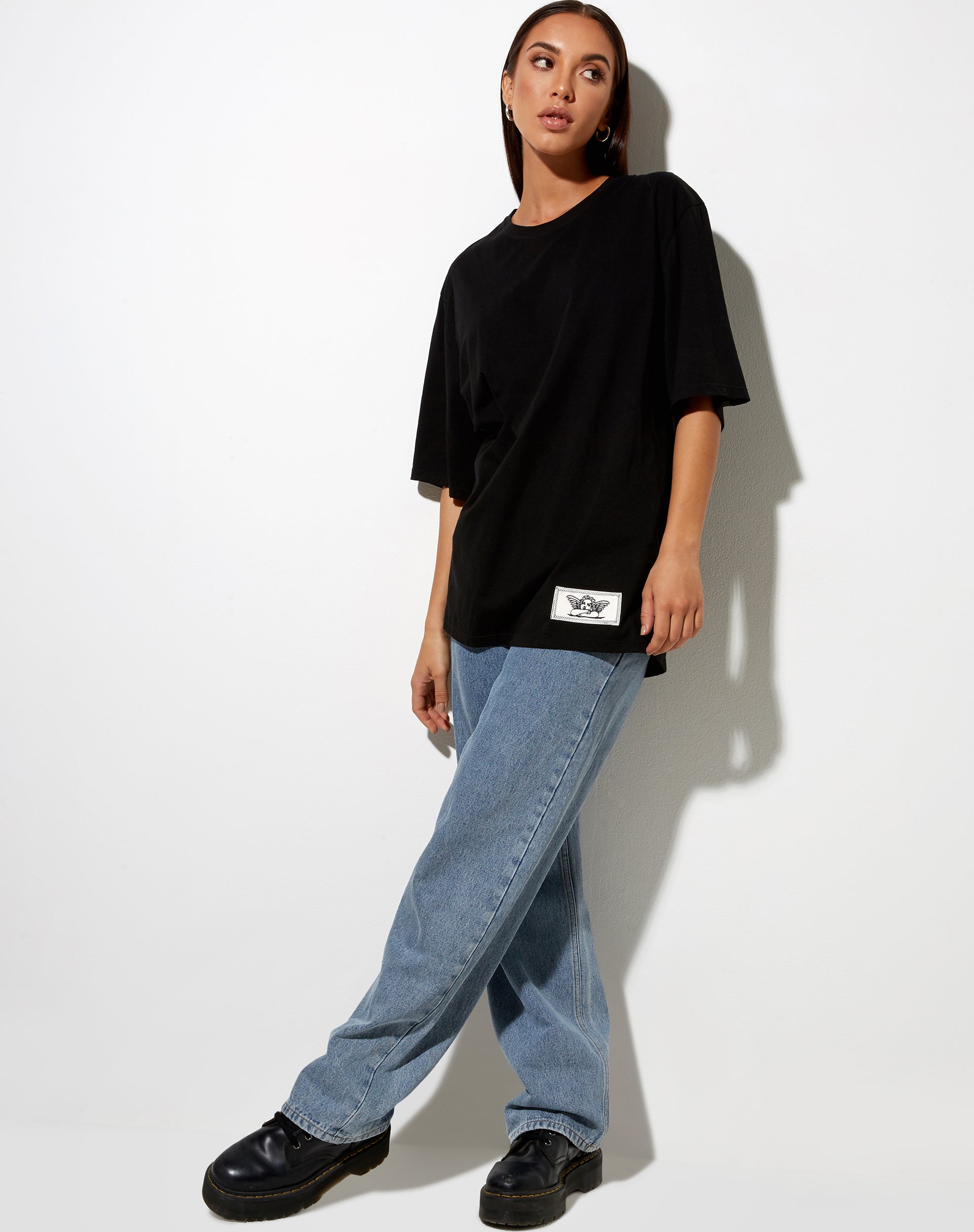 Image of Cocoon Tee in Black Angelo Label Embro