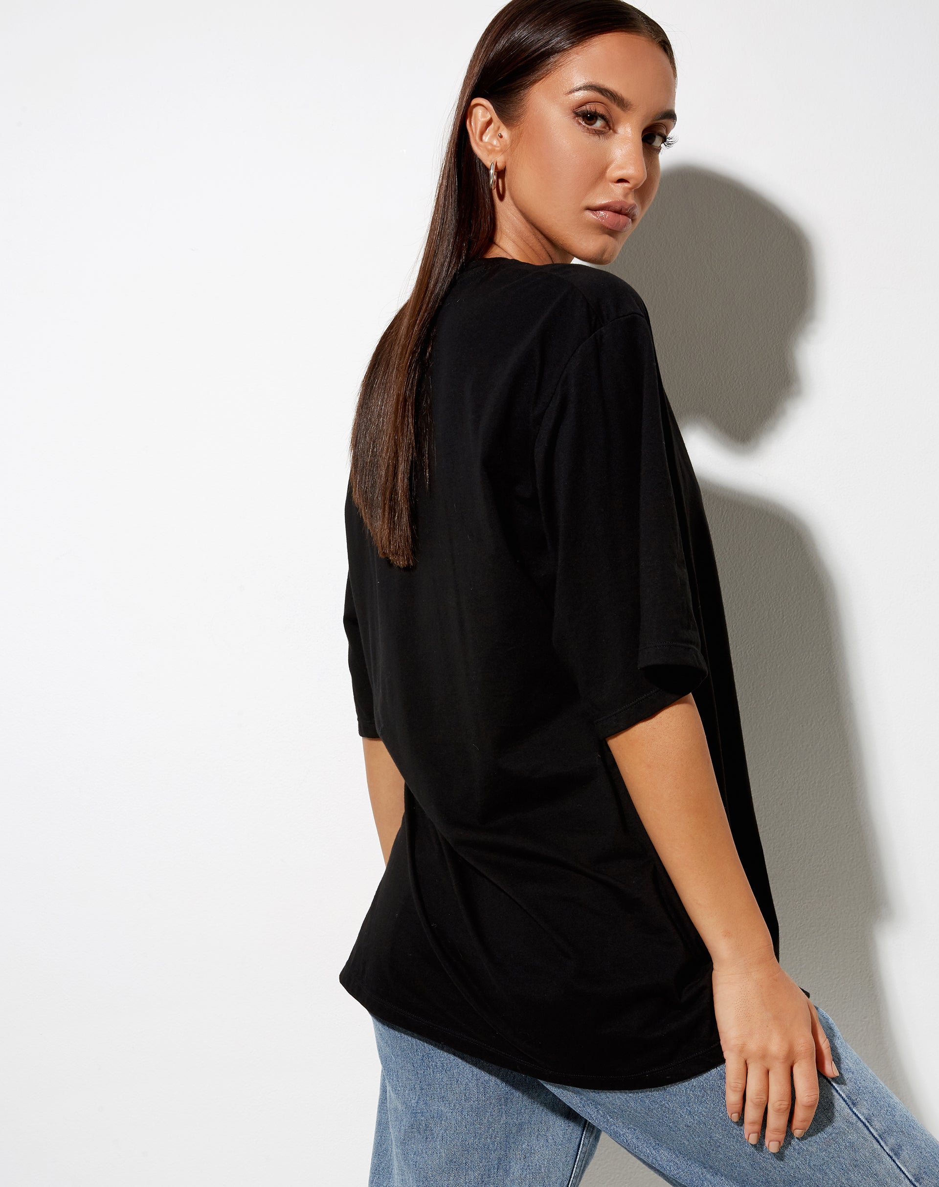 Image of Cocoon Tee in Black Angelo Label Embro