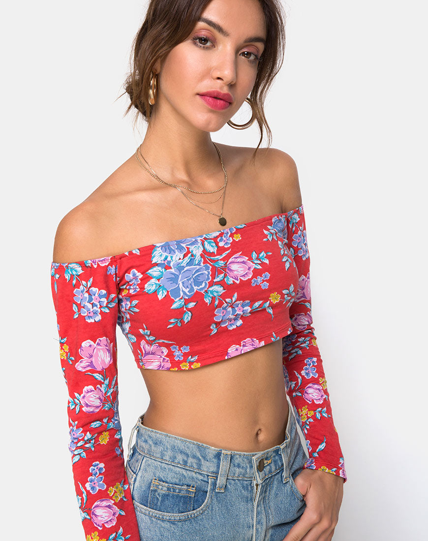 Coga Crop Top in Vintage Fleur