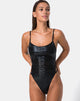 Image of Conis Swimsuit in Snake Black