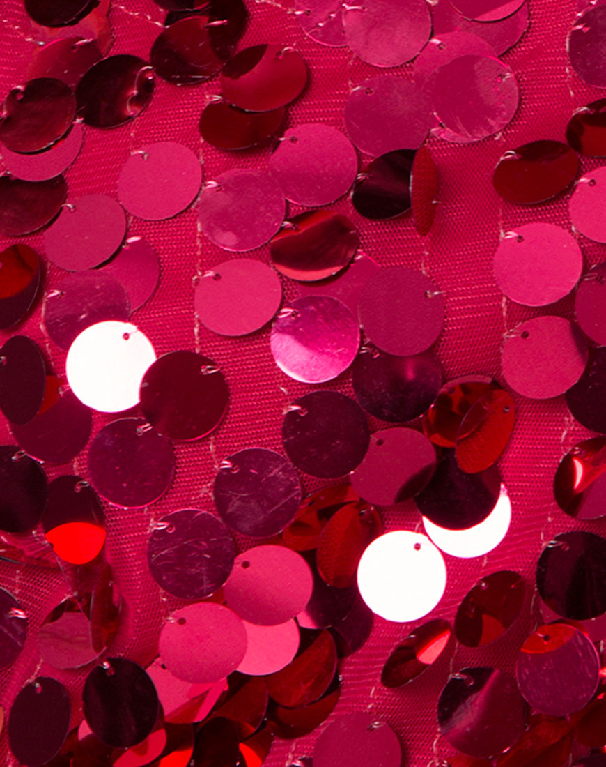 Image of Corine Slip Dress in Red Cherry Disc Sequin