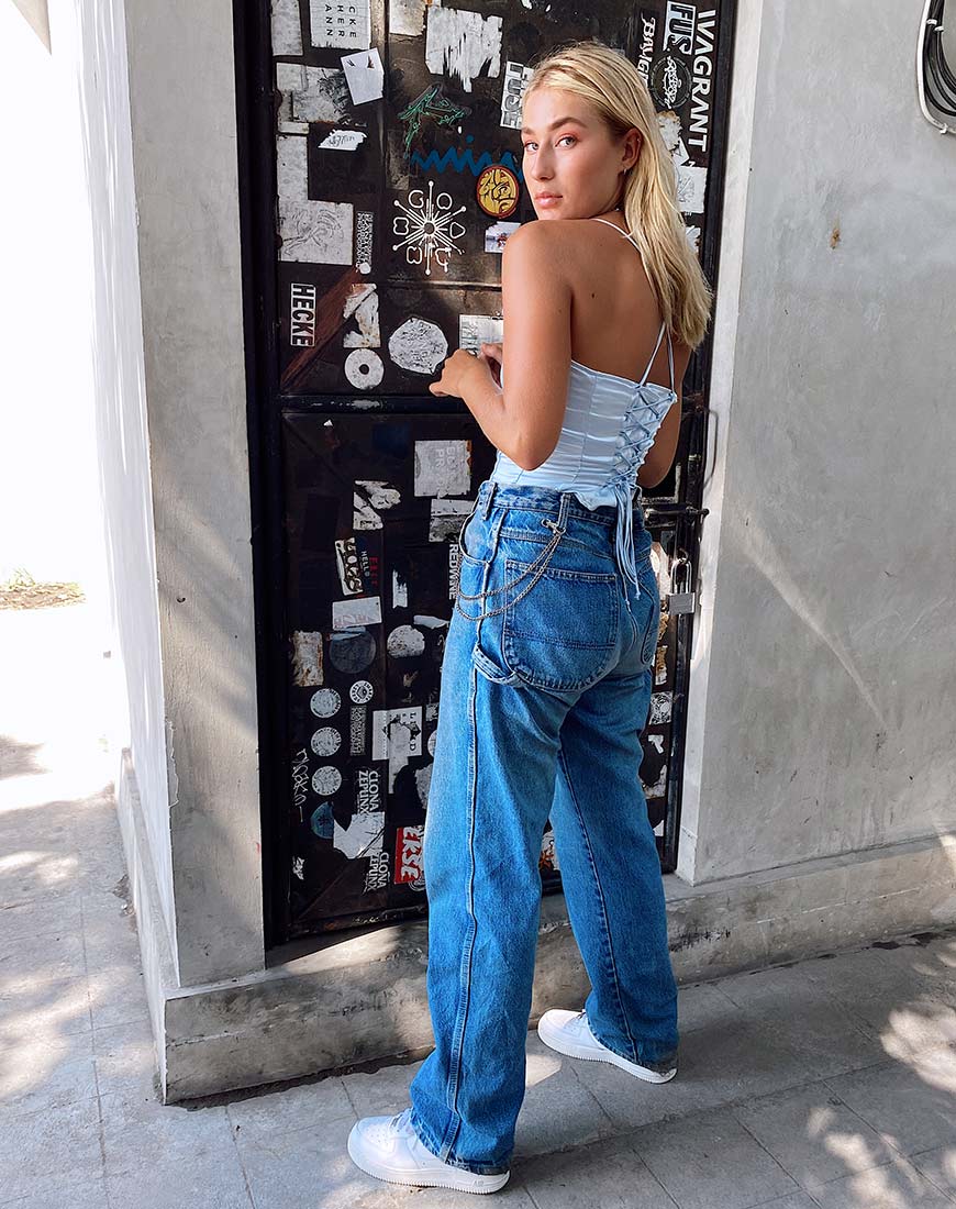 Cosey Top in Satin Powder Blue