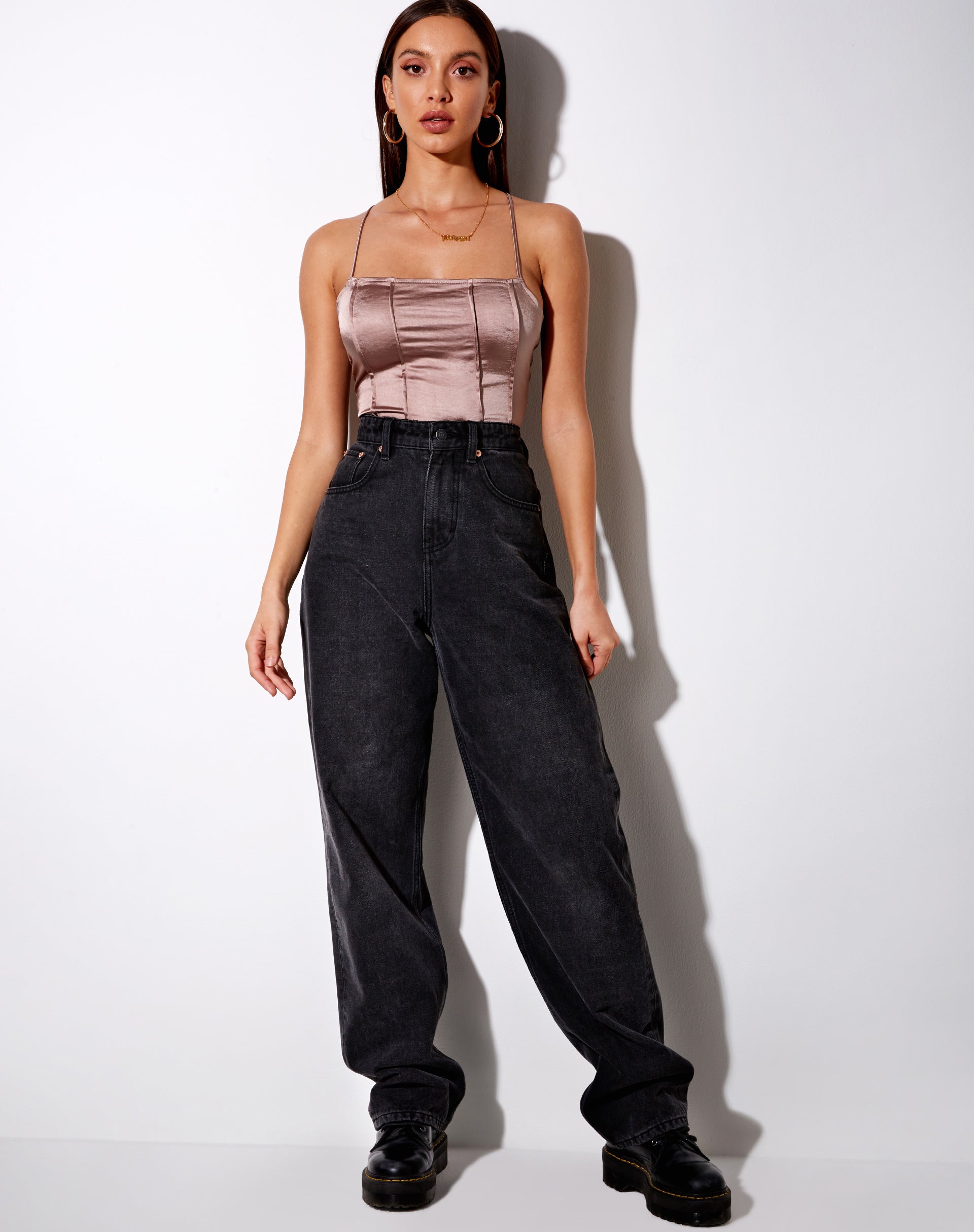 Image of Cosey Top in Satin Champagne