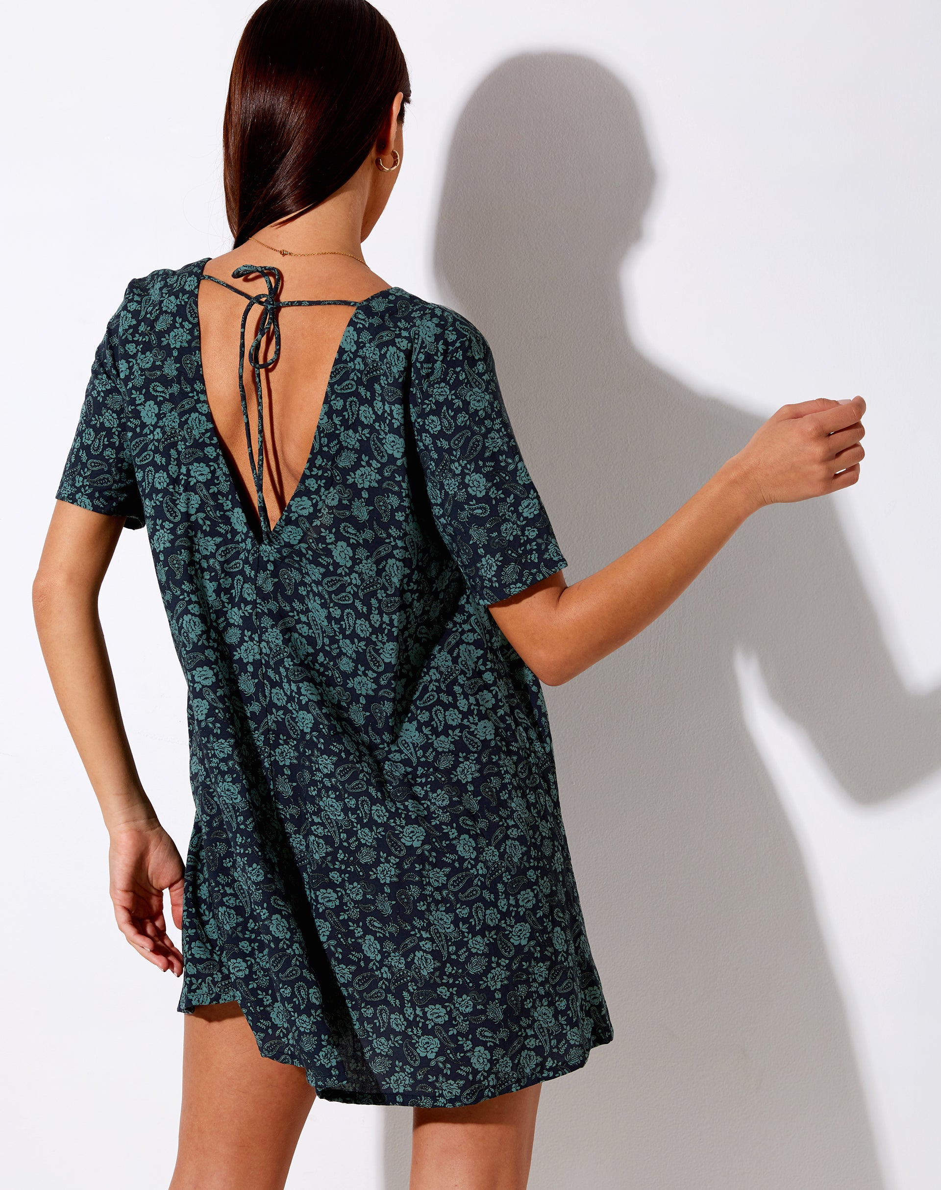 Image of Crosena Dress in Mono Paisley Sage