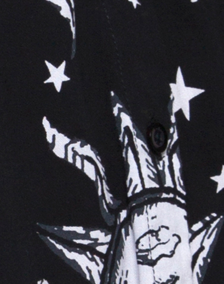 Image of Crosena Swing Dress in Oversize Sun Moon and Stars