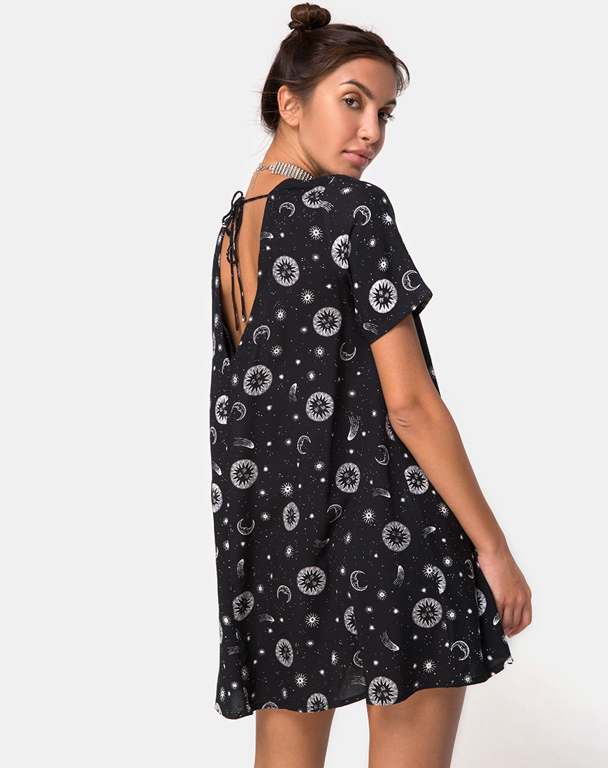 Image of Crosena Swing Dress in Small Celestial Black  X Princess Polly