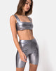 Image of Bike Short in Metallic Silver