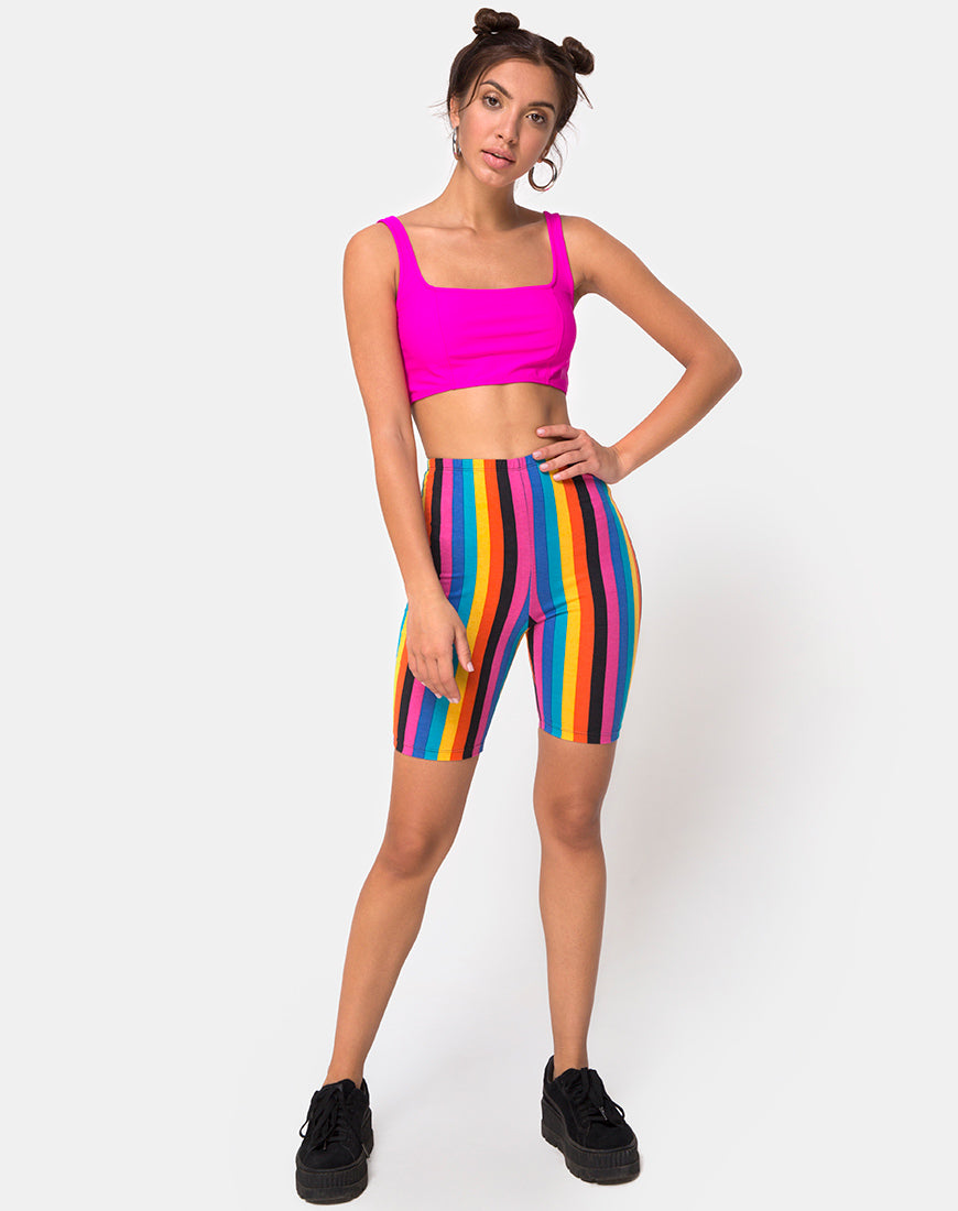 Image of Cycle Short in New Vertical Mixed Stripe