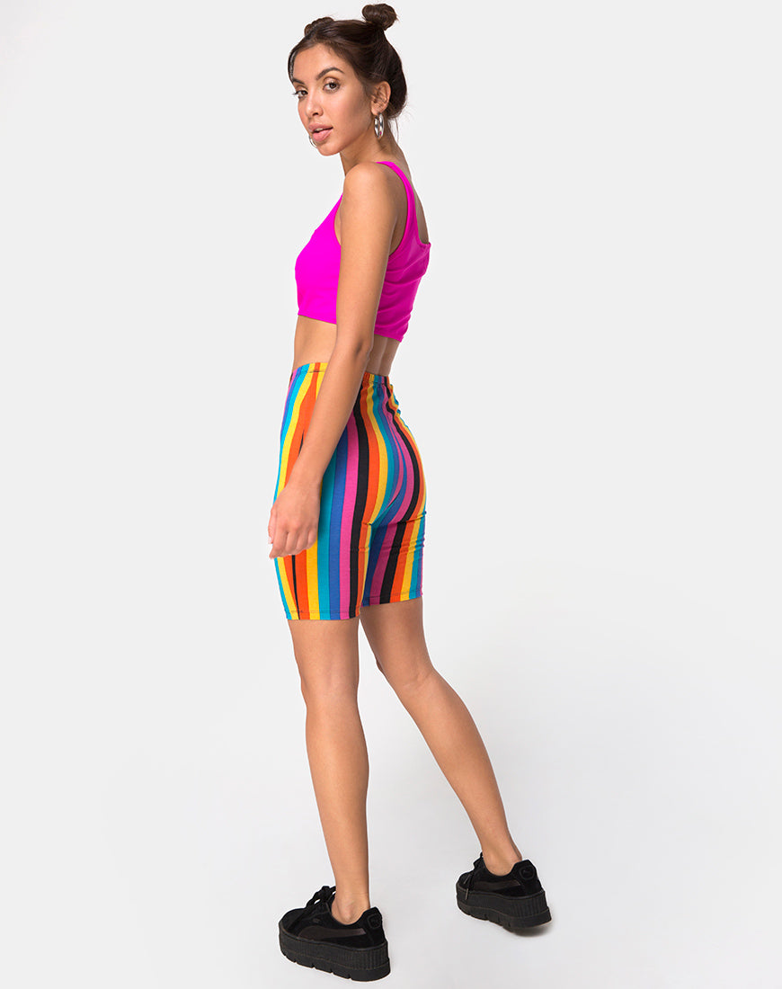 Image of Cycle Short in New Vertical Mixed Stripe