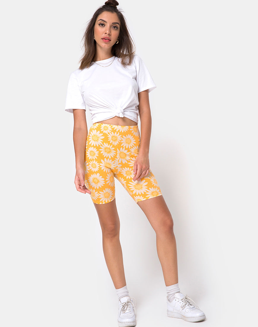 Image of Cycle Short in Sunkissed Floral Yellow