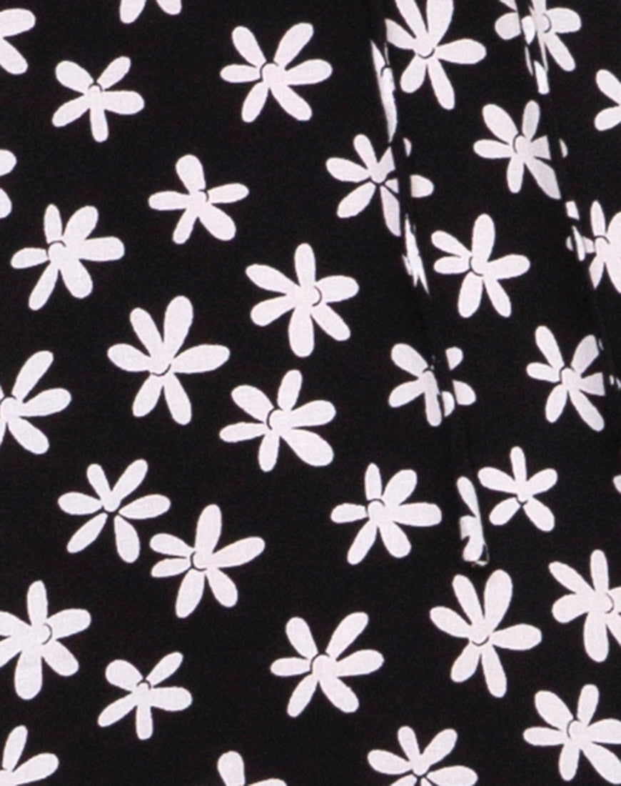 Image of Cypress Midi Dress in 90s Daisy Black and White