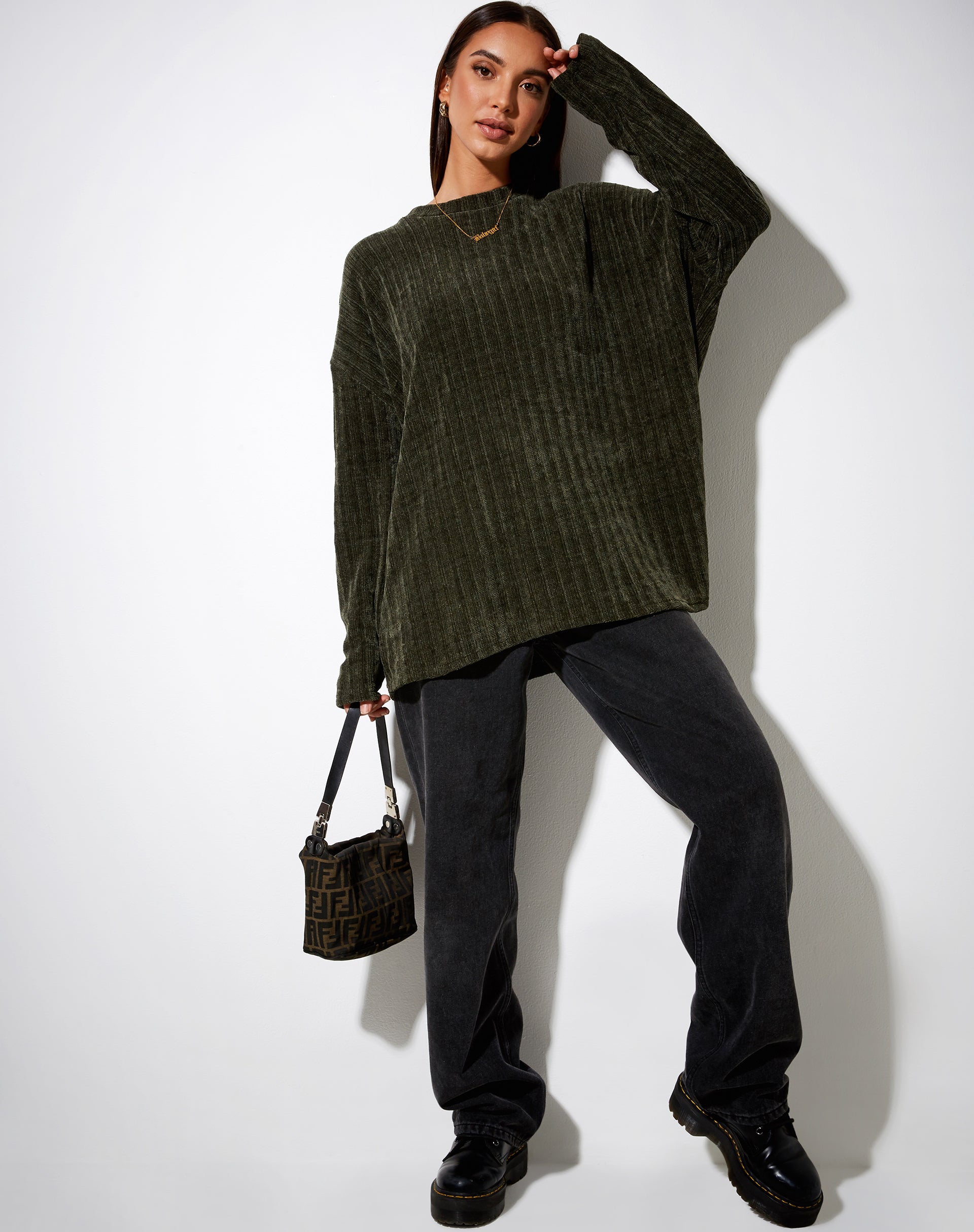 Image of Dad Jumper in Chenille Khaki