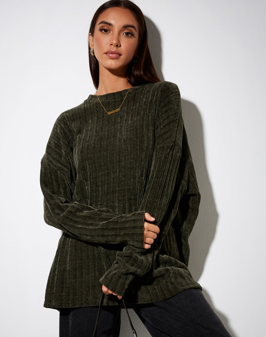 Dad Jumper in Chenille Khaki