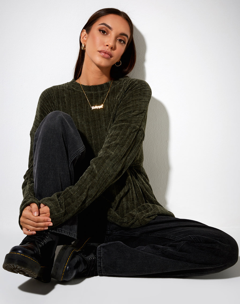 Dad Jumper in Chenille Khaki