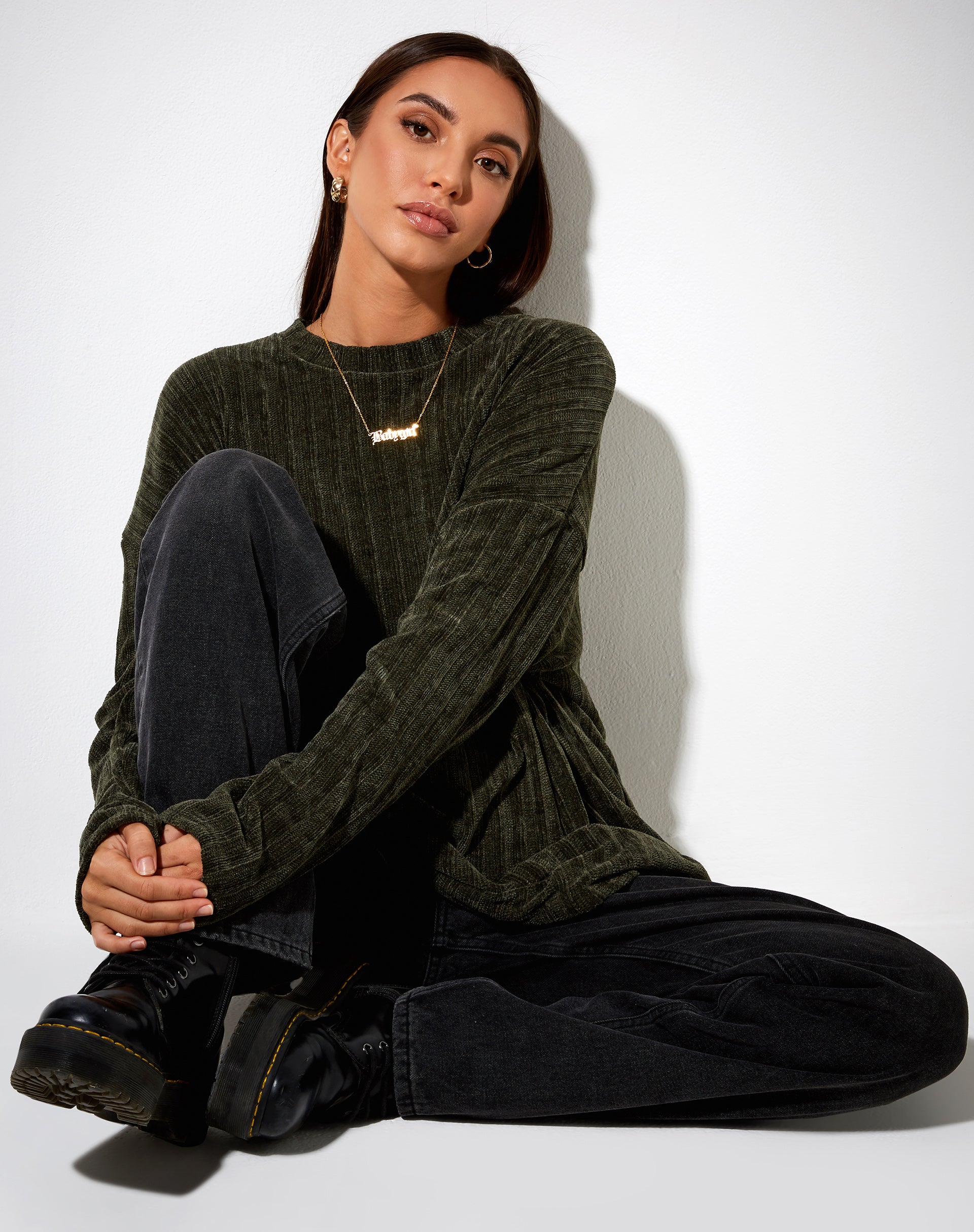 Image of Dad Jumper in Chenille Khaki