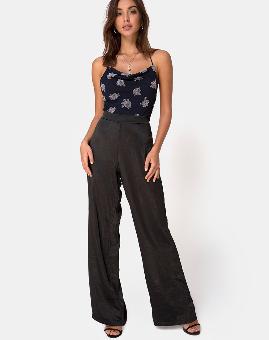 Image of Dais Bodice in Black Flock Rose