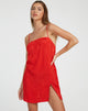 image of Datista Slip Dress in Satin Rose Scarlet