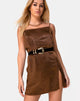 Image of Datista Slip Dress in Satin Brown