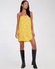 Image of Datista Mini Dress in Satin Rose Sunshine Yellow