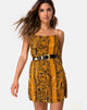 Image of Datista Slip Dress in Snake Mustard