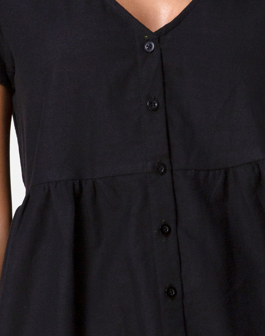 Image of Deira Babydoll Dress in Black