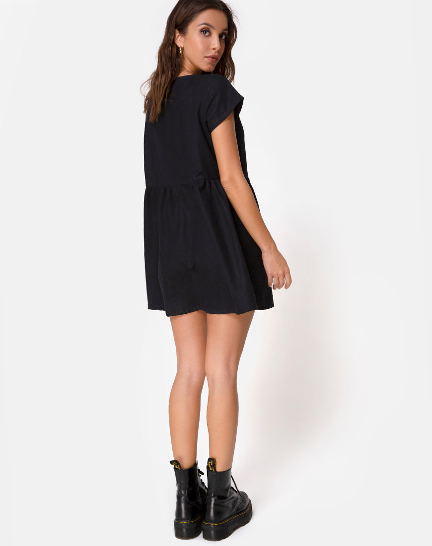 Image of Deira Babydoll Dress in Black
