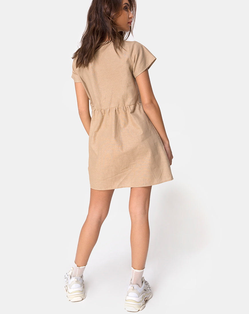 Image of Deira Babydoll Dress in Stone