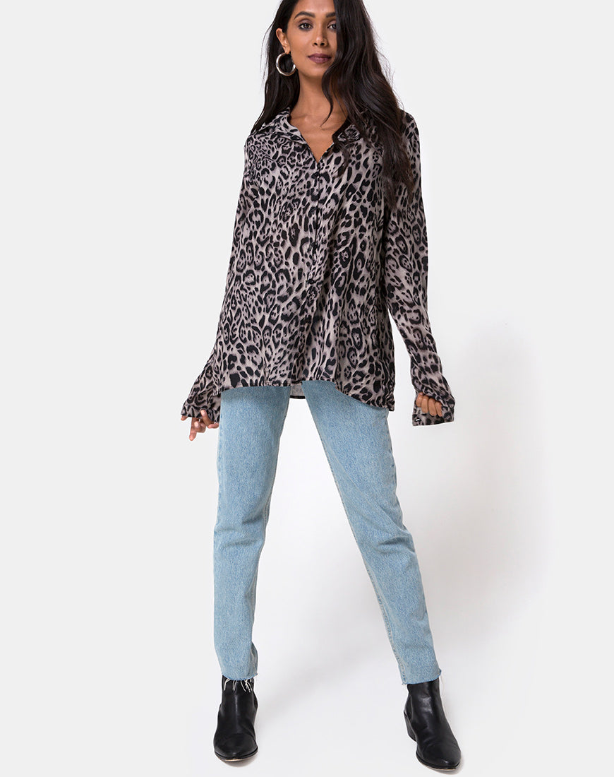 Image of Disam Shirt in Leopard Grey