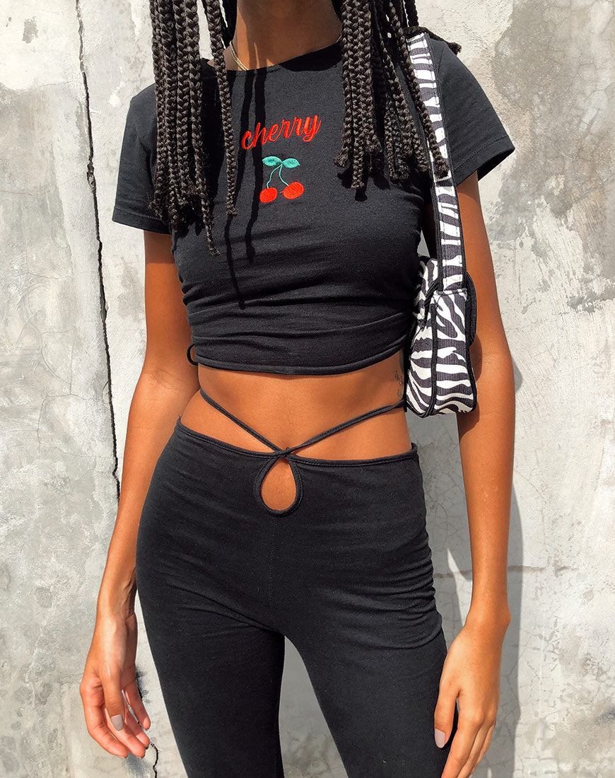 Image of Doga Crop Top in Black Cherry Embro