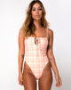 Image of Dolty Swimsuit in Picnic Check Peach