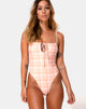 Image of Doraty Swimsuit in Picnic Check Peach