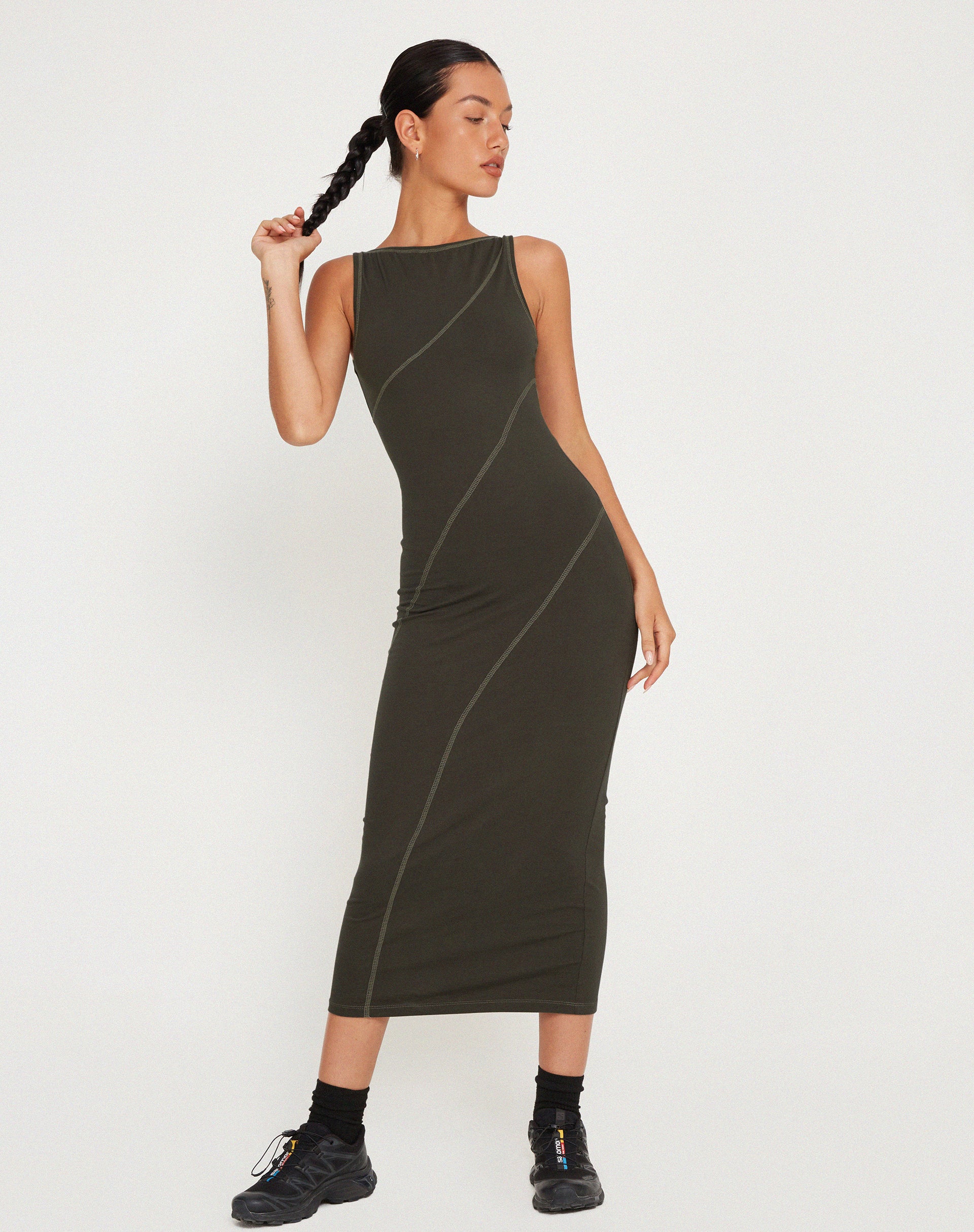 Gunmetal Midi Dress Driki motelrocks