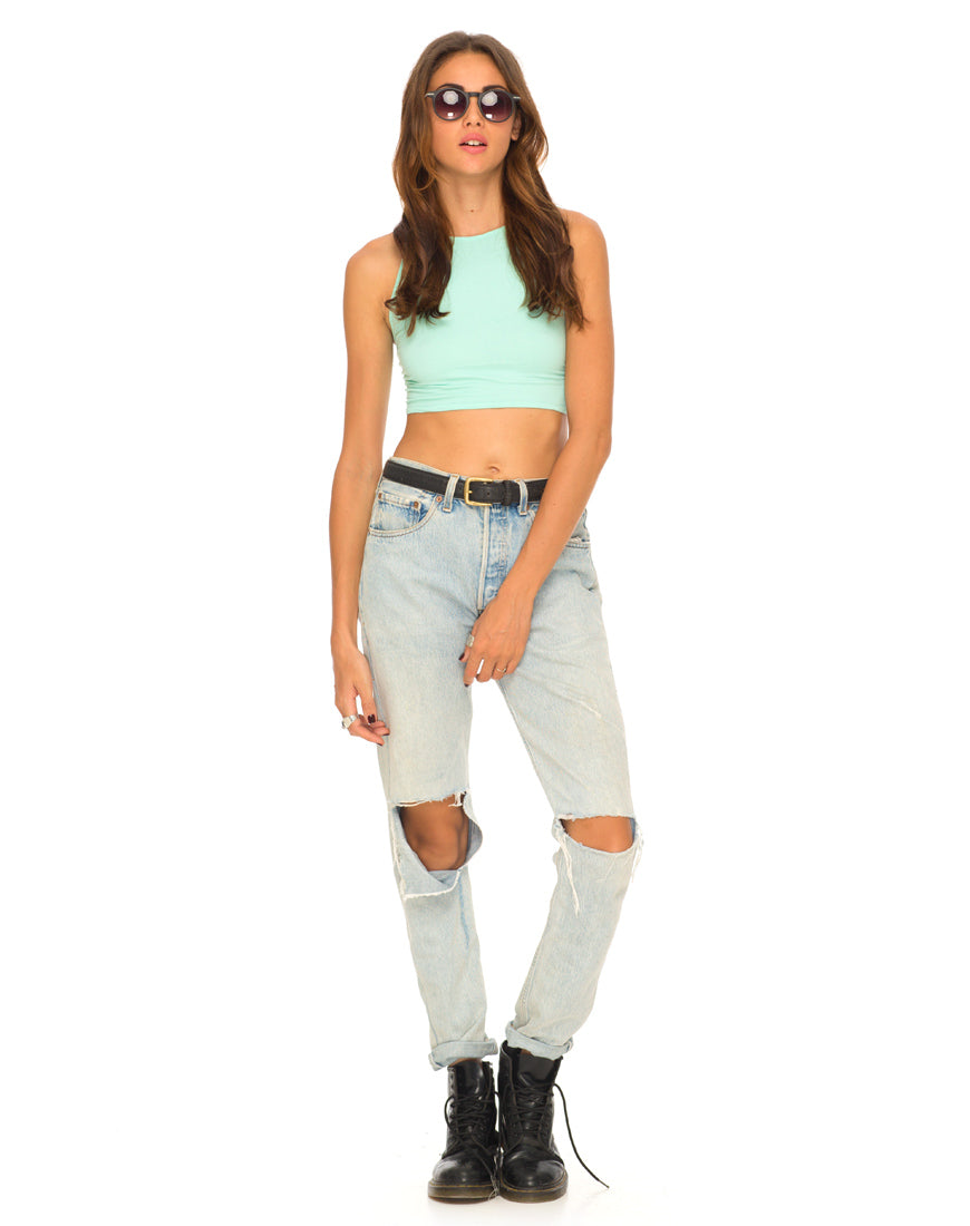 Image of Motel Early Strappy Crop Top in Mint