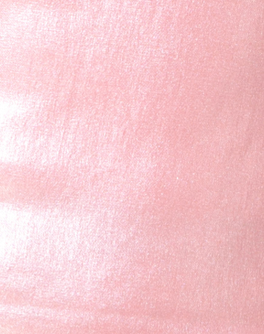 Image of Egile Bodycon Dress in Metallic Shimmer Baby Pink