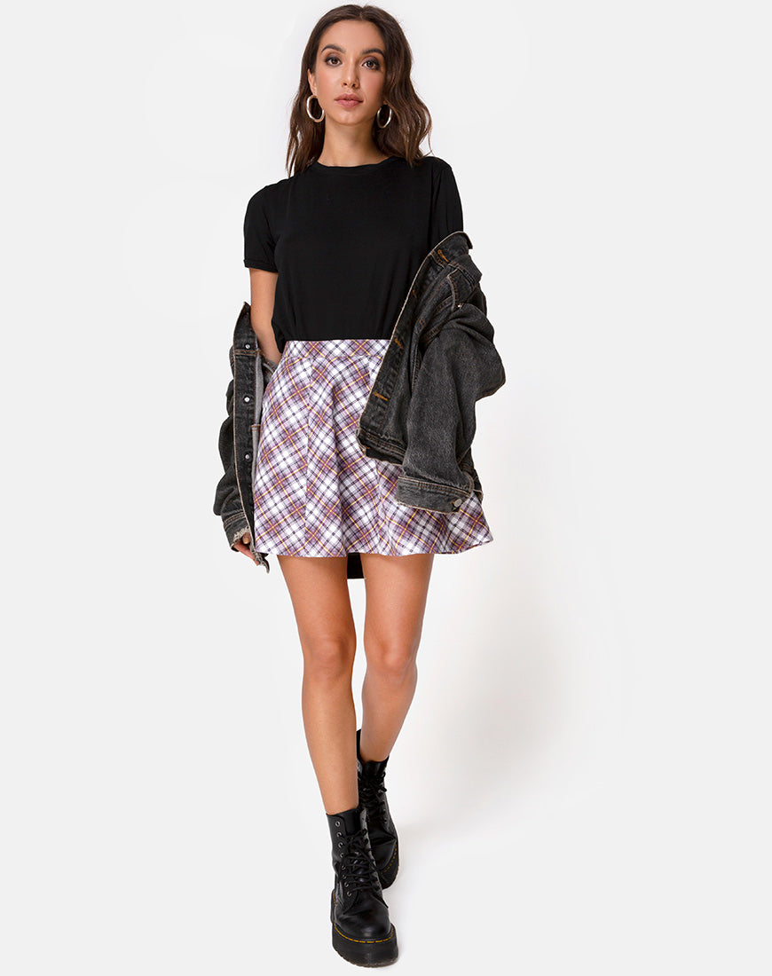 Image of Elda Skirt in Grunge Check Purple